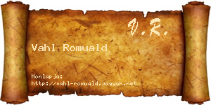 Vahl Romuald névjegykártya